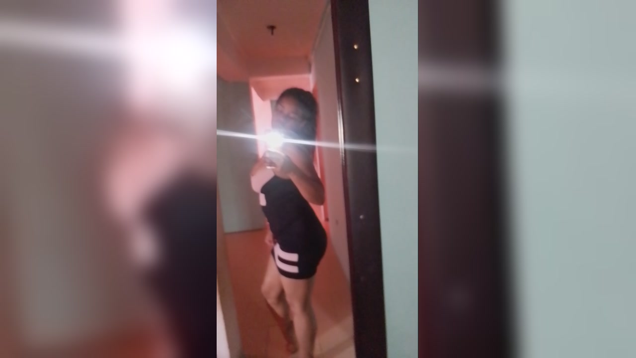 Curvy Brunette Strips And Teases In Mirror Webcam